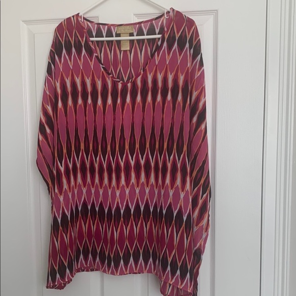 MISS TINA Pink and Black Graphic Swimsuit Coverup/Top - Picture 1 of 8